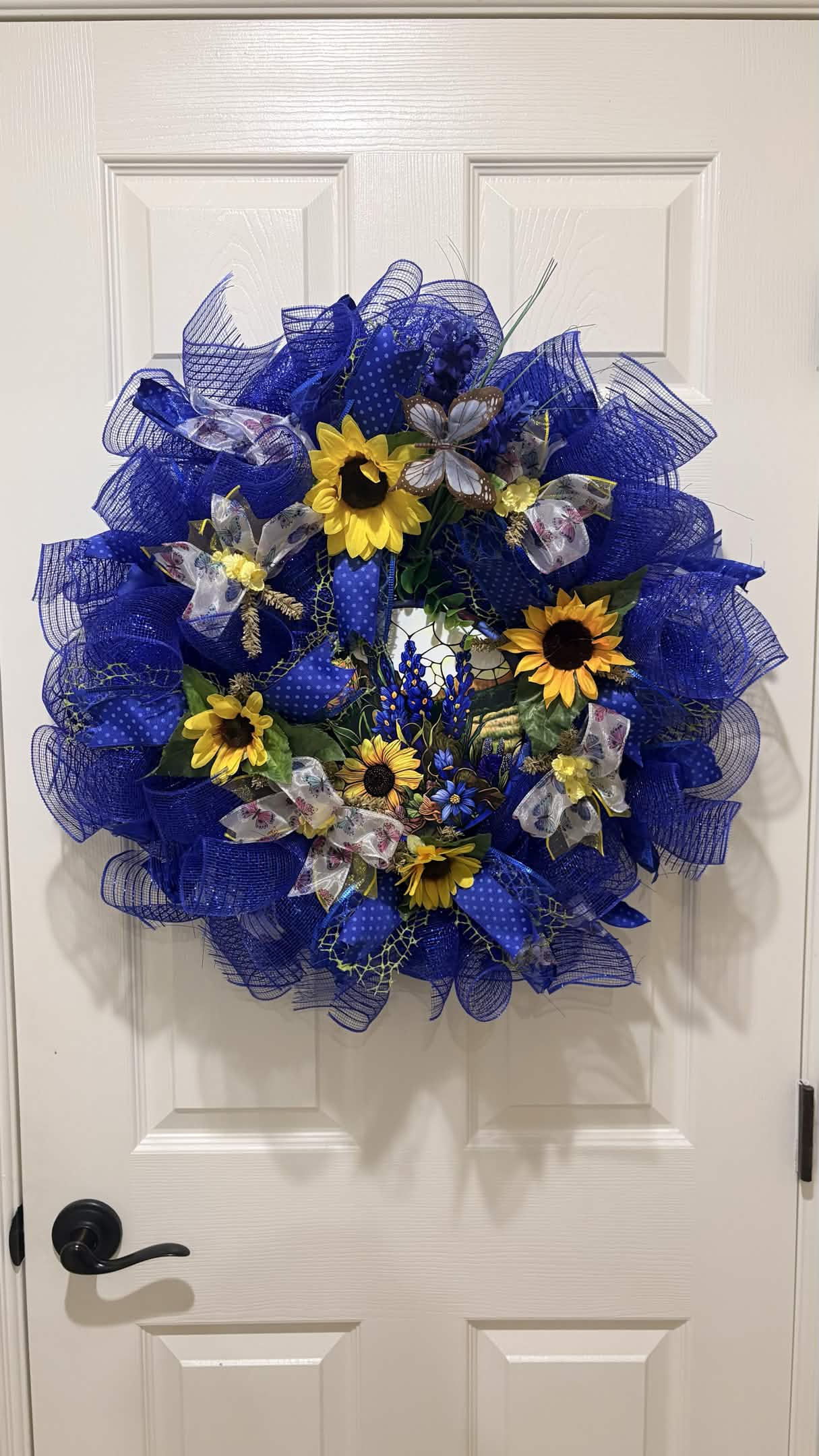 Royal Blue Sunflower Wreath