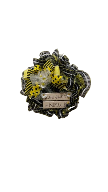 Bee Happy Stripe & Polka Dot Wreath