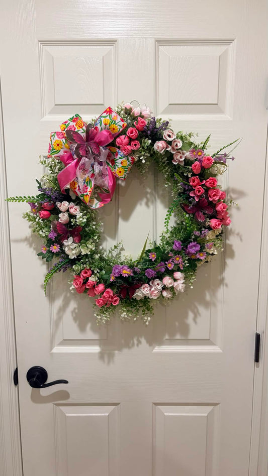 Blooms & Butterflies Spring Wreath