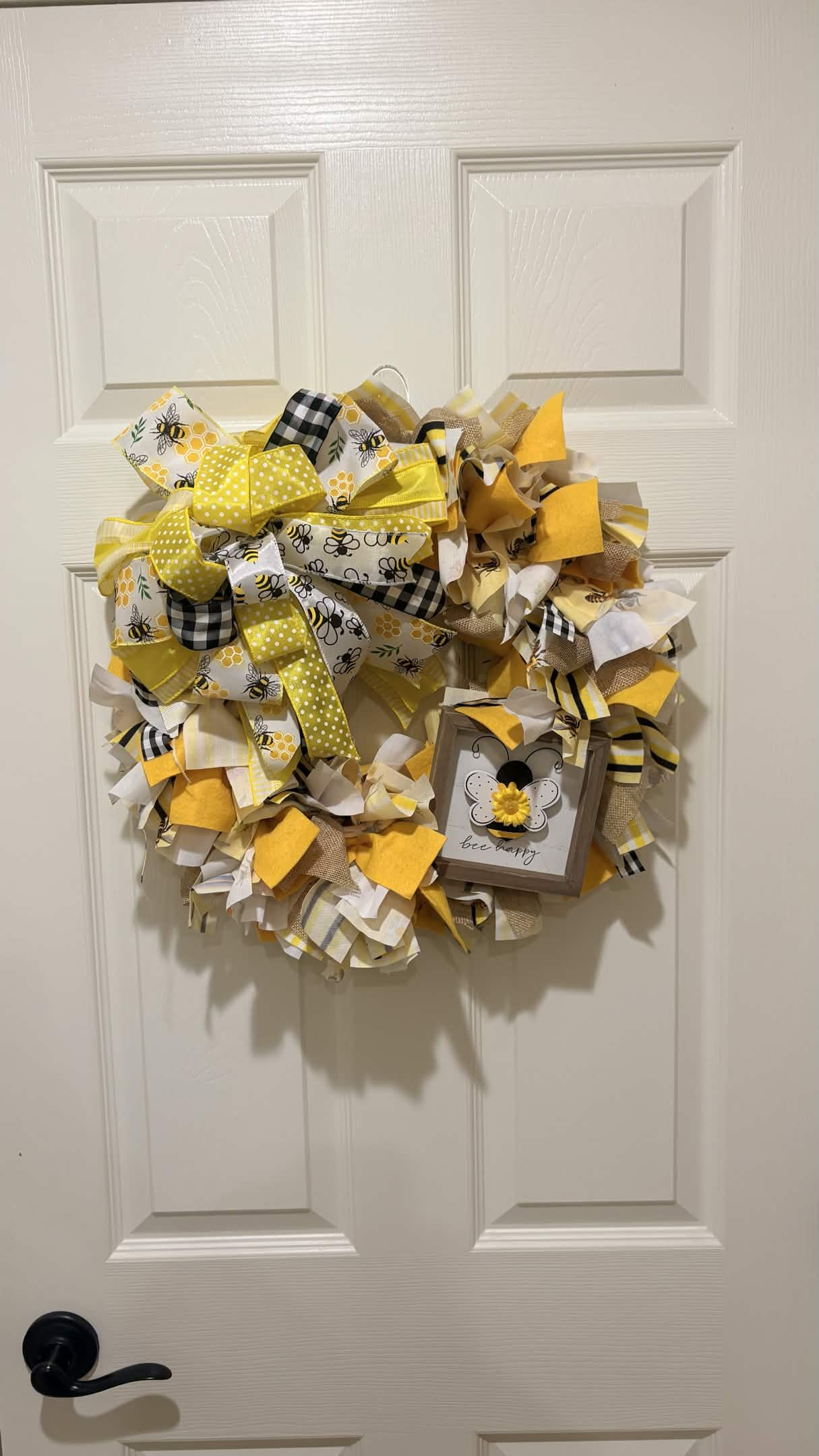 Bee Happy Stripe & Polka Dot Wreath