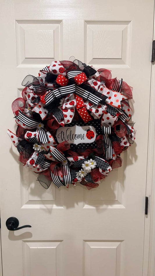 Lucky Ladybug Welcome Wreath