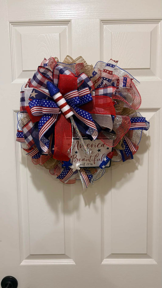 Stars & Stripes Forever Wreath red